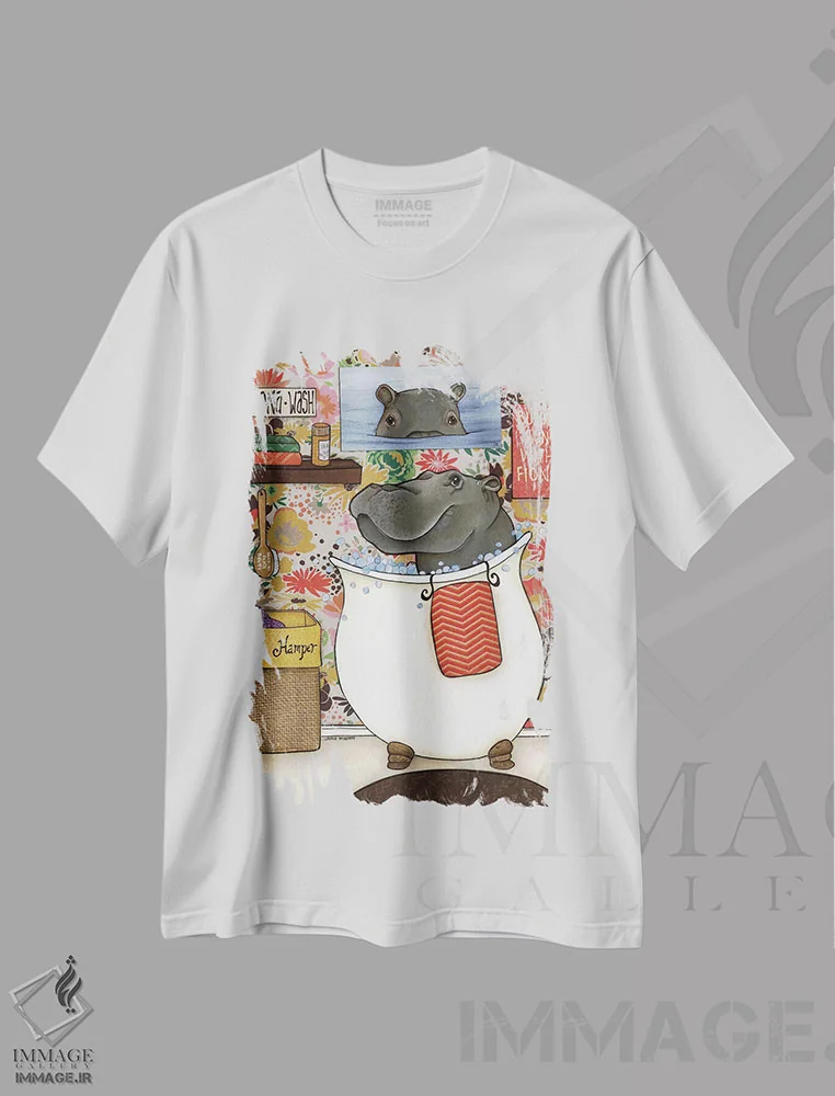تیشرت سفید طرح دار – تیشرت حیوانات ,فیونا اثر جیمی موراث immage.ir