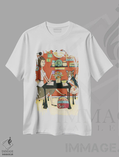 تیشرت سفید طرح دار – تیشرت سگ کورگی ,کورگی دوست داشتنی اثر جیمی موراث فروشگاه ایماژ