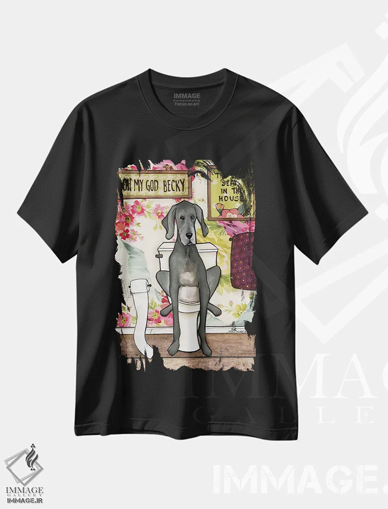 تیشرت مشکی طرح دار – تیشرت فانتزی ,وای خدای من بکی اثر جیمی موراث immage.ir