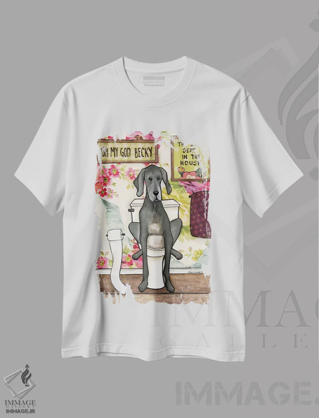 تیشرت سفید طرح دار – تیشرت فانتزی ,وای خدای من بکی اثر جیمی موراث فروشگاه ایماژ