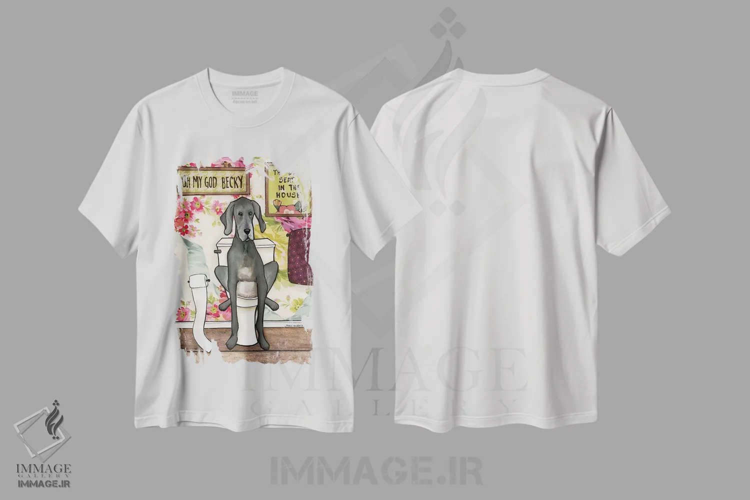 تیشرت سفید طرح دار – تیشرت فانتزی ,وای خدای من بکی اثر جیمی موراث فروشگاه ایماژ
