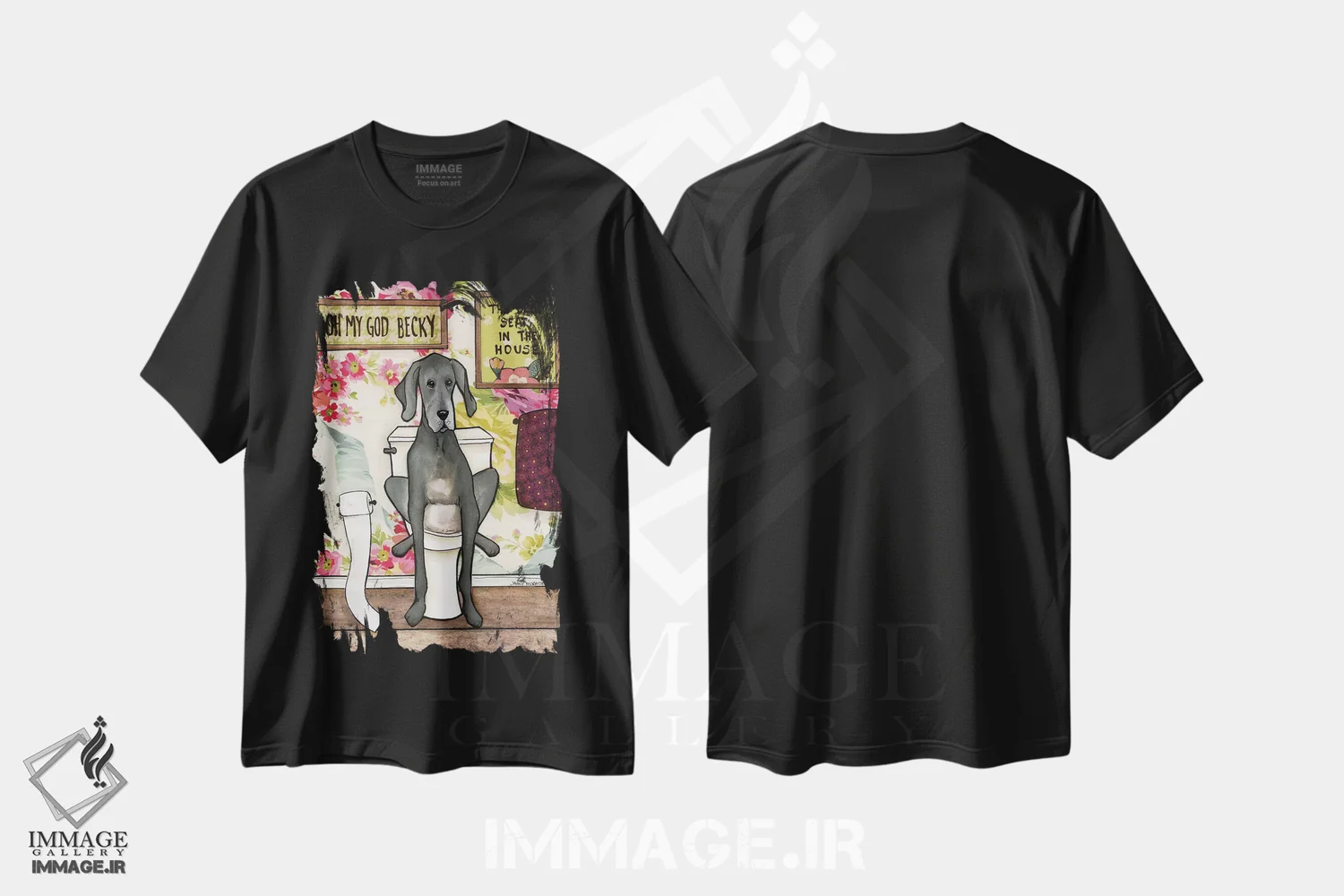 تیشرت مشکی طرح دار – تیشرت فانتزی ,وای خدای من بکی اثر جیمی موراث immage.ir