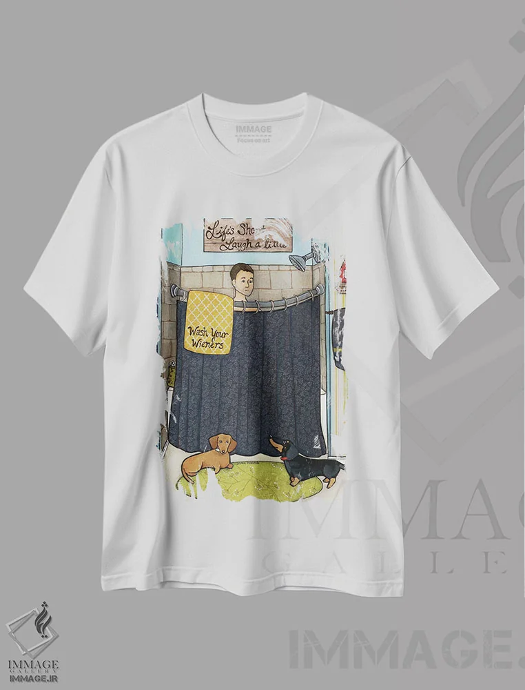 تیشرت سفید طرح دار – تیشرت طنز حیوانات ,کمی بخند اثر جیمی موراث فروشگاه ایماژ