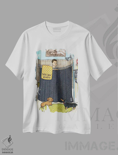 تیشرت سفید طرح دار – تیشرت طنز حیوانات ,کمی بخند اثر جیمی موراث فروشگاه ایماژ