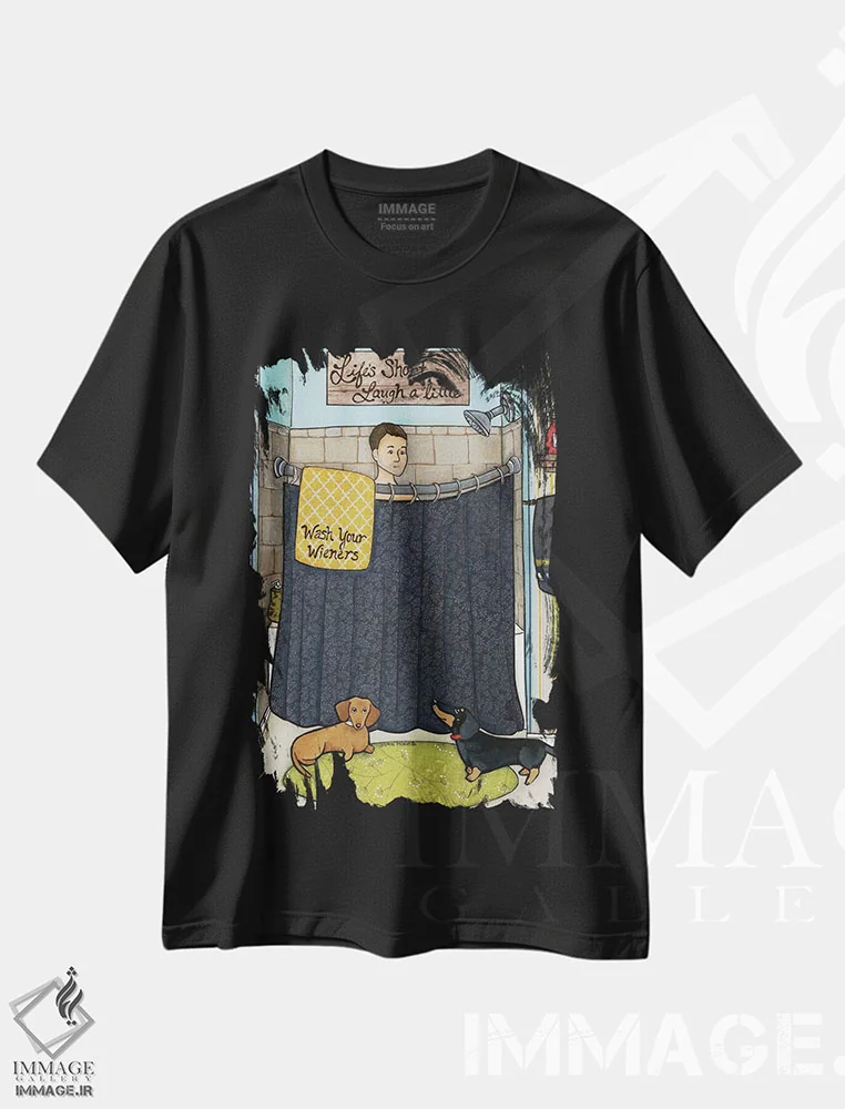 تیشرت مشکی طرح دار – تیشرت طنز حیوانات ,کمی بخند اثر جیمی موراث immage.ir