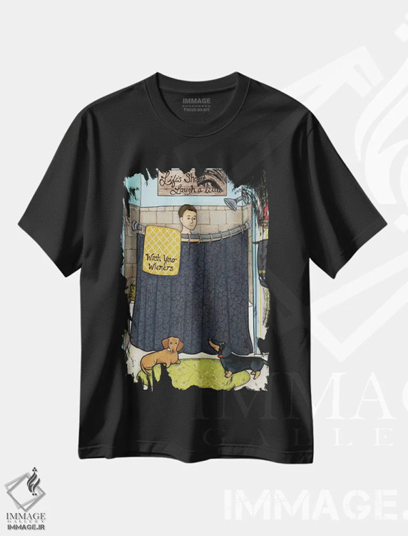 تیشرت مشکی طرح دار – تیشرت طنز حیوانات ,کمی بخند اثر جیمی موراث immage.ir