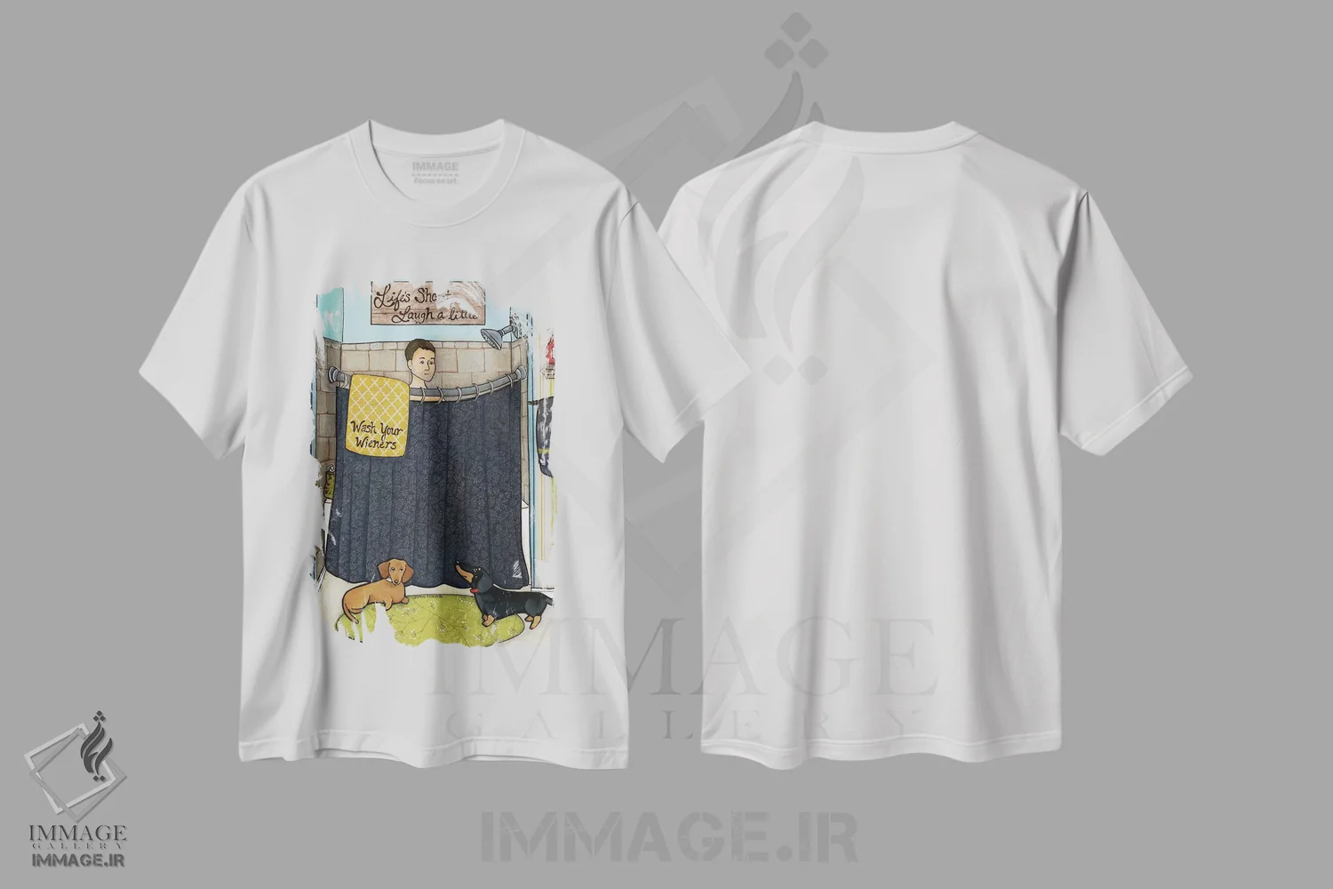 تیشرت سفید طرح دار – تیشرت طنز حیوانات ,کمی بخند اثر جیمی موراث فروشگاه ایماژ