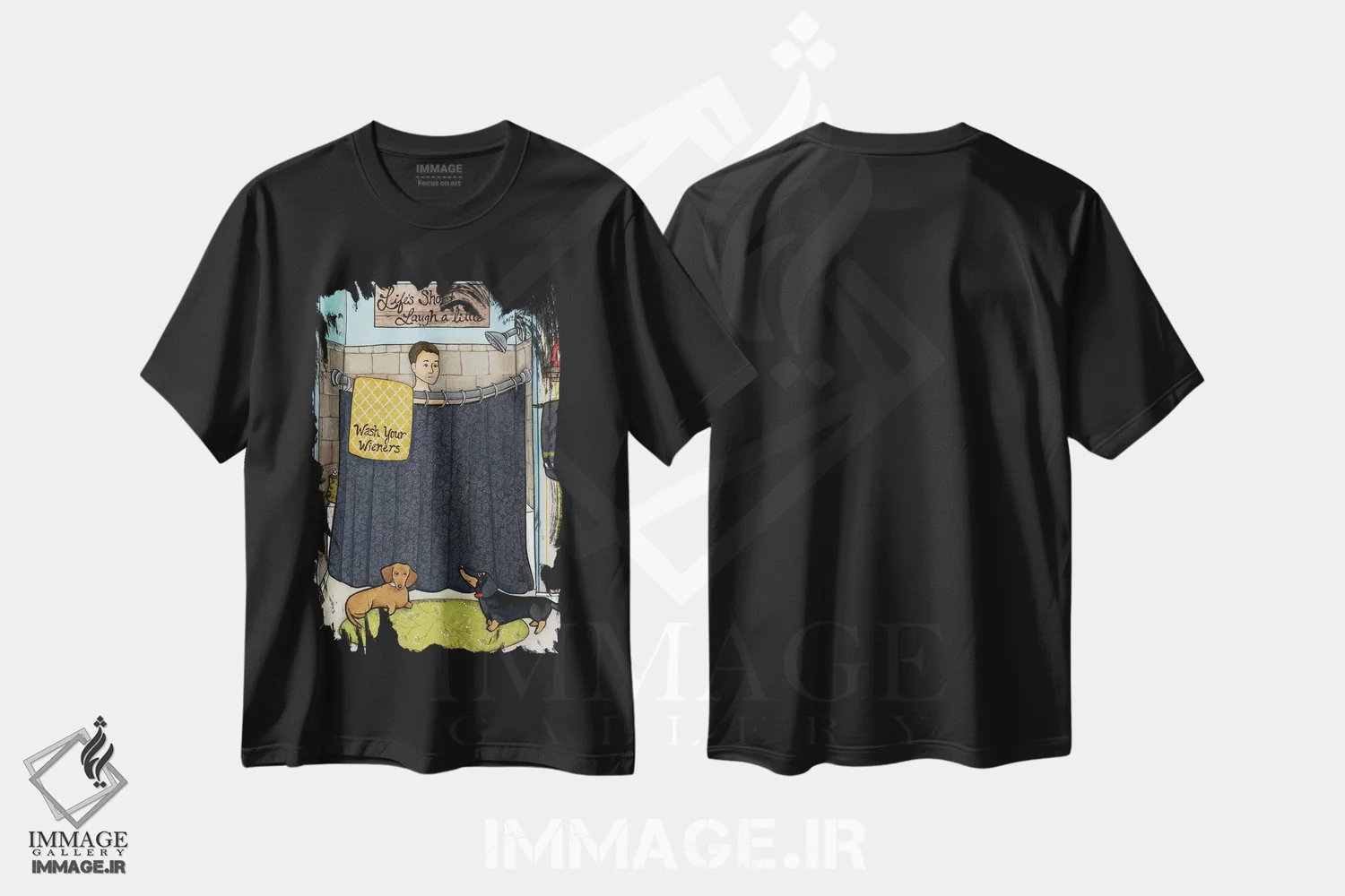 تیشرت مشکی طرح دار – تیشرت طنز حیوانات ,کمی بخند اثر جیمی موراث immage.ir