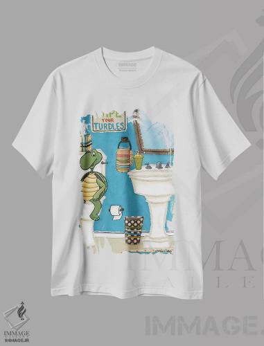 تیشرت سفید طرح دار – تیشرت طنز حیوانات ,فضولاتت را پاک کن اثر جیمی موراث فروشگاه ایماژ