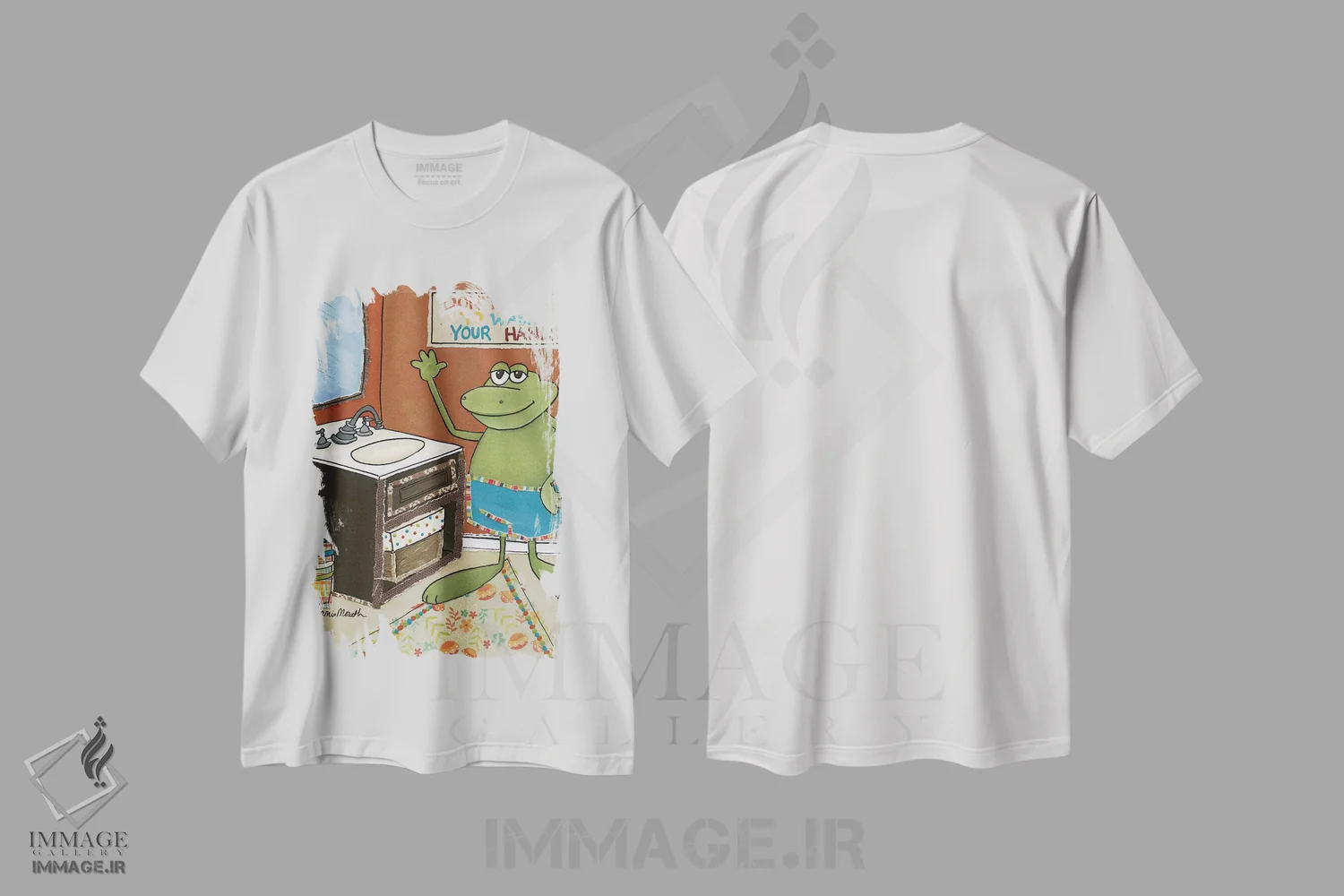 تیشرت سفید طرح دار – تیشرت طنز حیوانات ,شستن را فراموش نکن اثر جیمی موراث immage.ir
