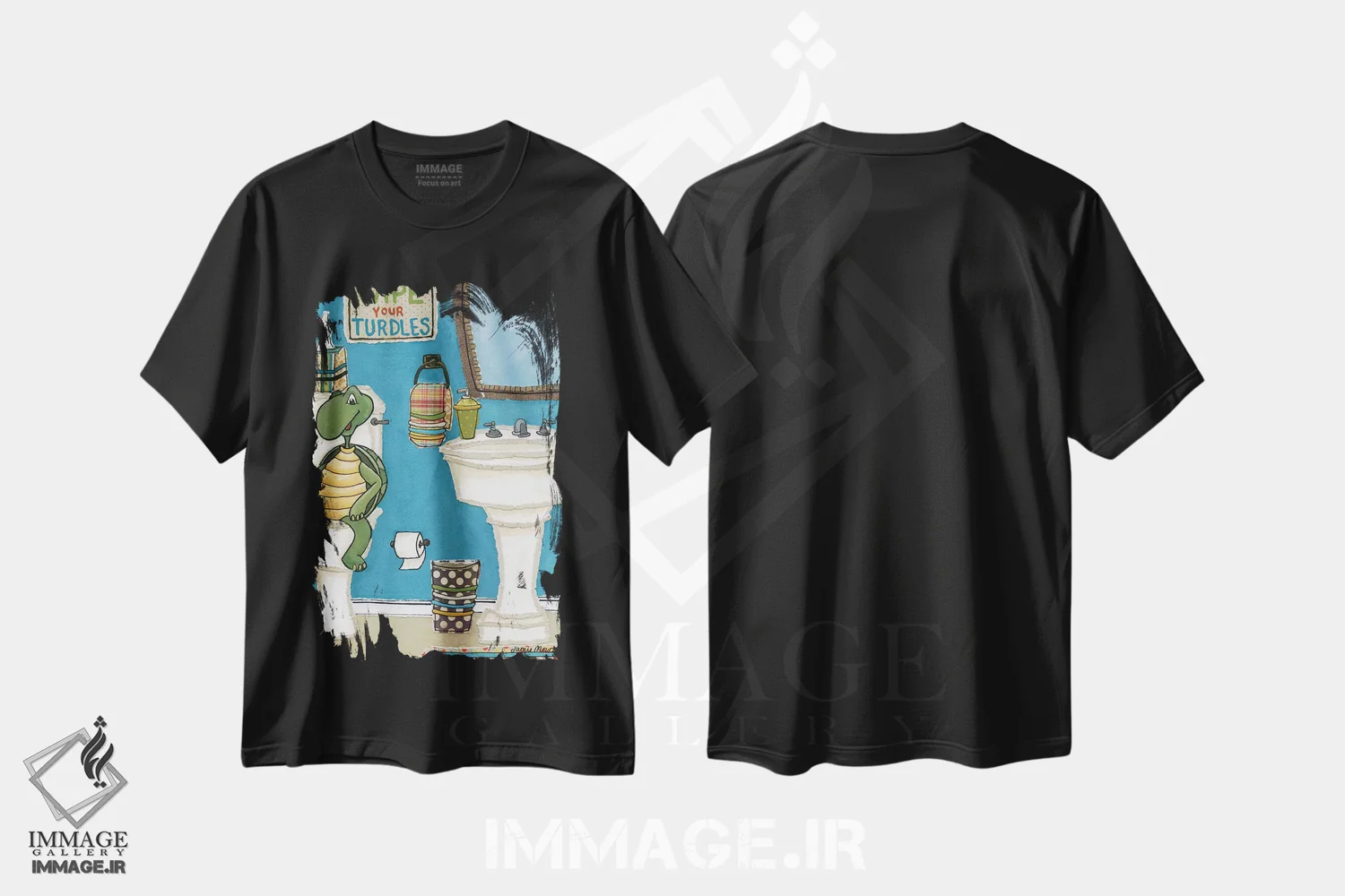 تیشرت مشکی طرح دار – تیشرت طنز حیوانات ,فضولاتت را پاک کن اثر جیمی موراث immage.ir