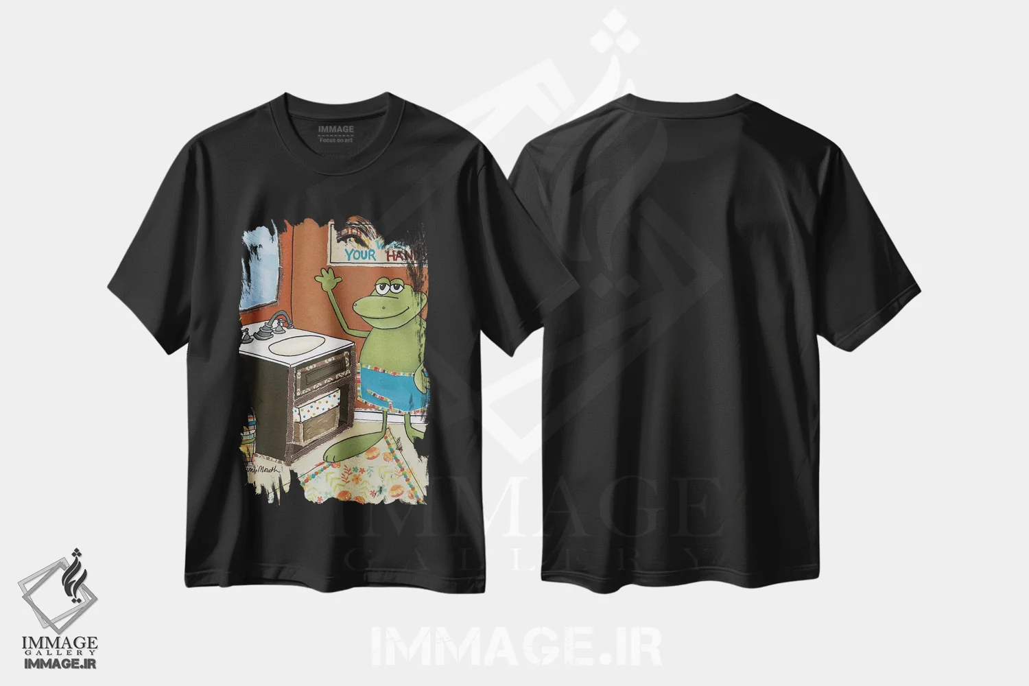 تیشرت مشکی طرح دار – تیشرت طنز حیوانات ,شستن را فراموش نکن اثر جیمی موراث فروشگاه ایماژ