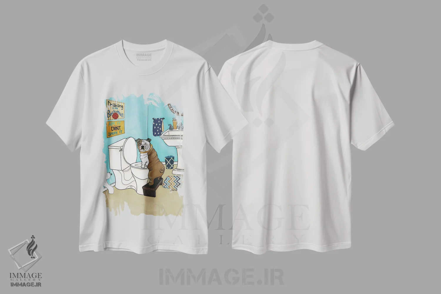 تیشرت سفید طرح دار – تیشرت طنز حیوانات ,دریب زدن فقط برای بسکتبال است اثر جیمی موراث immage.ir