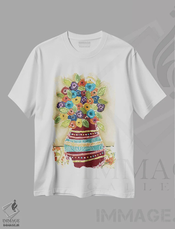 تیشرت سفید طرح دار – تیشرت طبیعت بی جان گیاهی ,پر از زندگی اثر جیمی موراث immage.ir