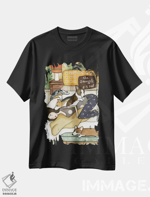 تیشرت مشکی طرح دار – تیشرت حیوانات ,بغل واقعیه اثر جیمی موراث immage.ir