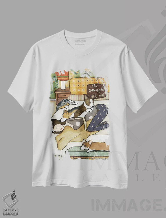 تیشرت سفید طرح دار – تیشرت حیوانات ,بغل واقعیه اثر جیمی موراث فروشگاه ایماژ