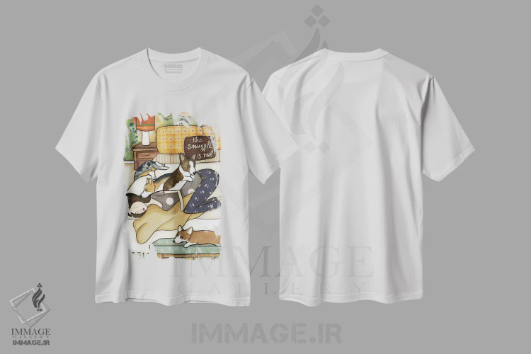 تیشرت سفید طرح دار – تیشرت حیوانات ,بغل واقعیه اثر جیمی موراث فروشگاه ایماژ