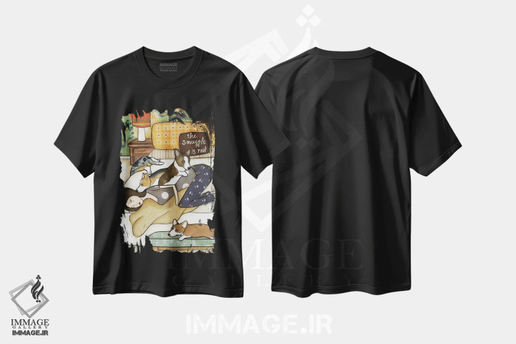 تیشرت مشکی طرح دار – تیشرت حیوانات ,بغل واقعیه اثر جیمی موراث immage.ir