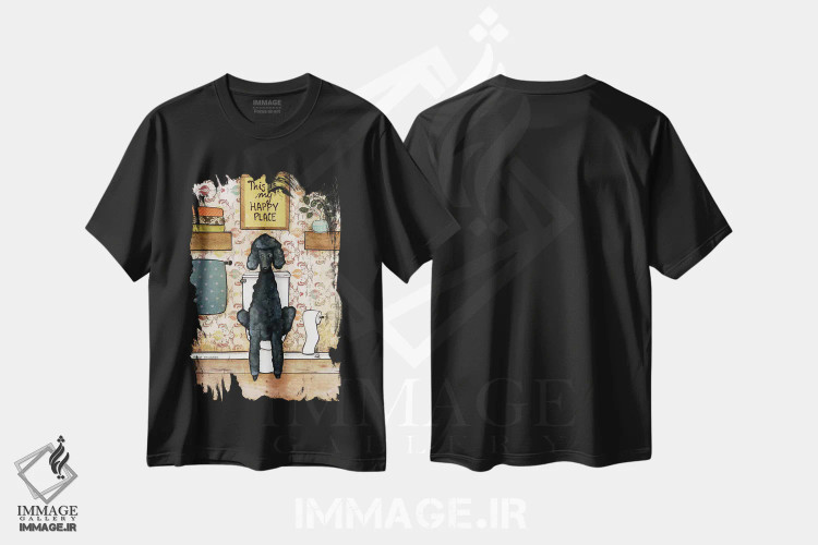 تیشرت مشکی طرح دار – تیشرت پودل ,جای شاد پودل اثر جیمی موراث immage.ir