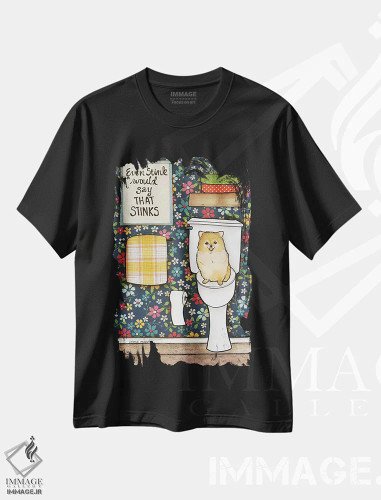 تیشرت مشکی طرح دار – تیشرت طنز حیوانات ,خیلی بدبوست اثر جیمی موراث فروشگاه ایماژ