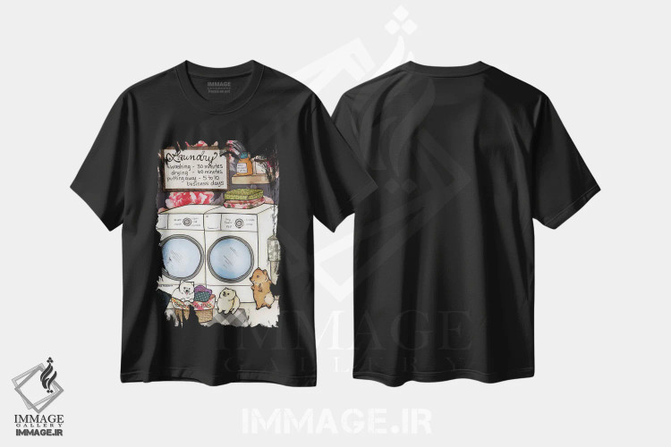 تیشرت مشکی طرح دار – تیشرت طنز حیوانات ,تل های پامرانین اثر جیمی موراث immage.ir