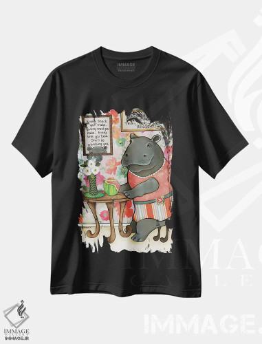 تیشرت مشکی طرح دار – تیشرت طنز حیوانی ,فقط یک دختر اثر جیمی موراث فروشگاه ایماژ