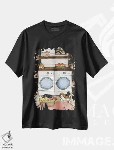 تیشرت مشکی طرح دار – تیشرت هنری معماری ,برج پادشاهان اثر جیمی موراث فروشگاه ایماژ