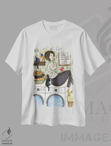 تیشرت سفید طرح دار – تیشرت گربه سیاه ,کاش اگر اثر جیمی موراث فروشگاه ایماژ