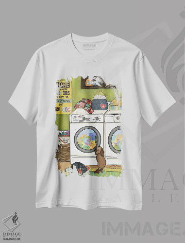 تیشرت سفید طرح دار – تیشرت خانگی ,خانه اثر جیمی موراث فروشگاه ایماژ