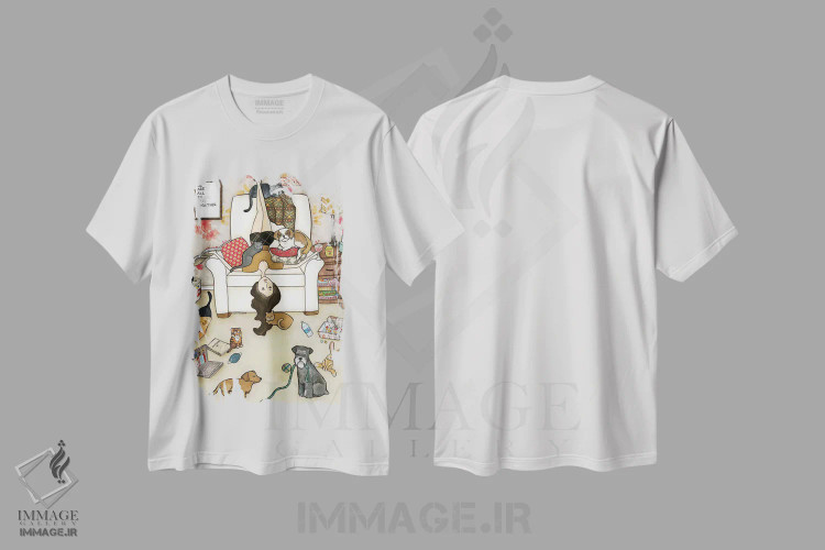تیشرت سفید طرح دار – تیشرت طنز حیوانات ,قرنطینه شده اثر جیمی موراث immage.ir