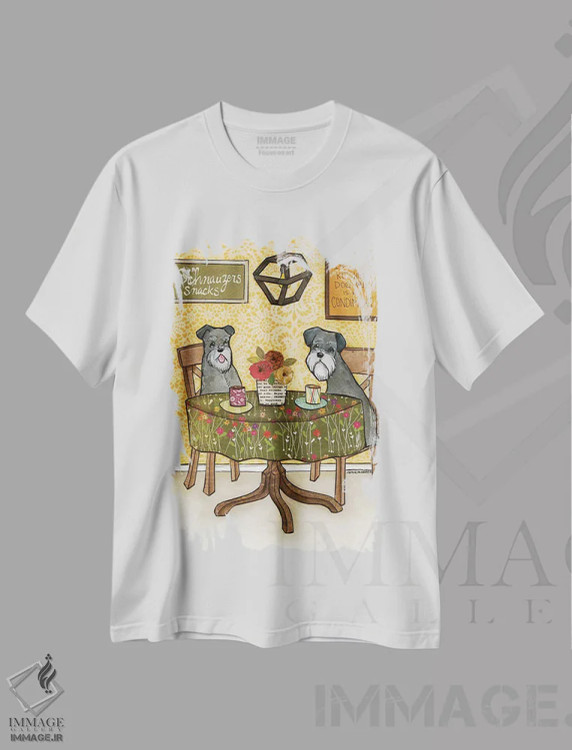 تیشرت سفید طرح دار – تیشرت حیوانات ,شنوزرها و خوراکی ها اثر جیمی موراث فروشگاه ایماژ