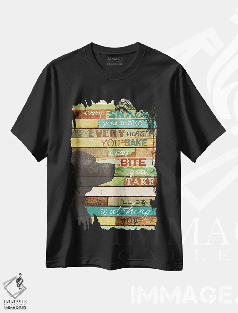 تیشرت مشکی طرح دار – تیشرت حیوانات ,حواسم به تو هست اثر مارلا ری فروشگاه ایماژ