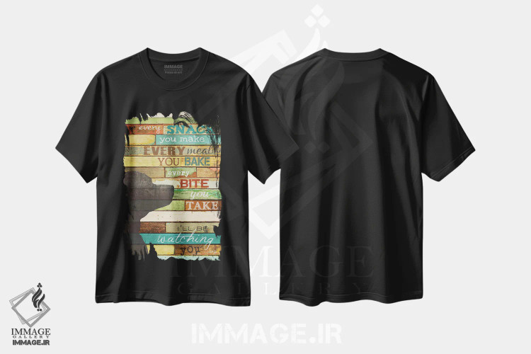 تیشرت مشکی طرح دار – تیشرت حیوانات ,حواسم به تو هست اثر مارلا ری فروشگاه ایماژ