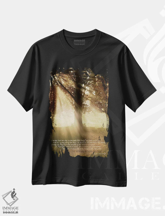 تیشرت مشکی طرح دار – تیشرت طبیعت ,در مسیر بمان اثر مارلا ری immage.ir