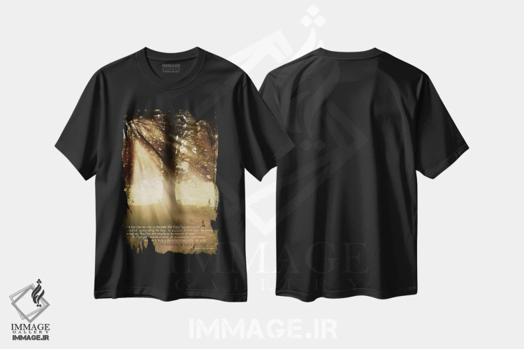 تیشرت مشکی طرح دار – تیشرت طبیعت ,در مسیر بمان اثر مارلا ری immage.ir