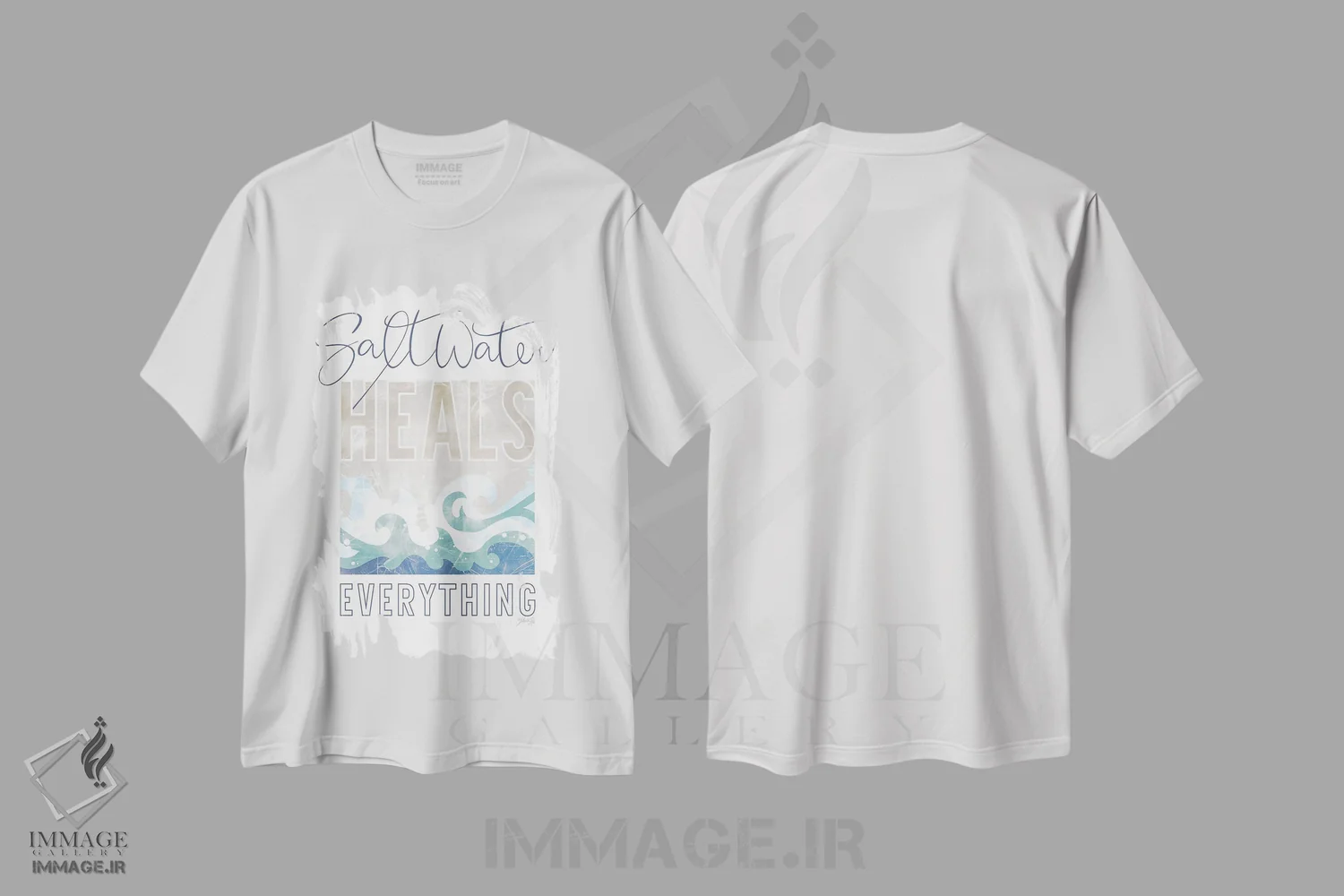 تیشرت سفید طرح دار – تیشرت انگیزشی ,آب شور همه چیز را درمان می کند I اثر مارلا ری immage.ir