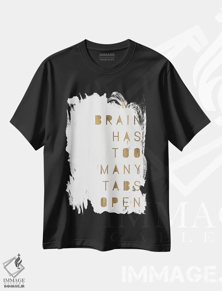 تیشرت مشکی طرح دار – تیشرت علمی ,مغز من اثر مارلا ری فروشگاه ایماژ