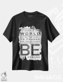 تیشرت مشکی طرح دار – تیشرت تایپوگرافی ,همه می خواهند دنیا را تغییر دهند اثر مارلا ری فروشگاه ایماژ