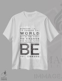 تیشرت سفید طرح دار – تیشرت تایپوگرافی ,همه می خواهند دنیا را تغییر دهند اثر مارلا ری immage.ir