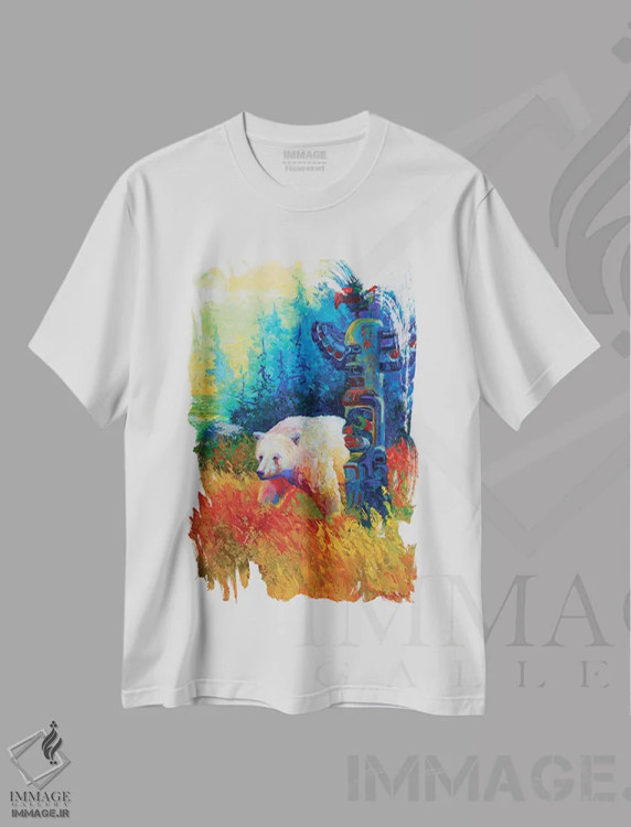 تیشرت سفید طرح دار – تیشرت طبیعت ,ارواح همسان اثر ماریون رز فروشگاه ایماژ