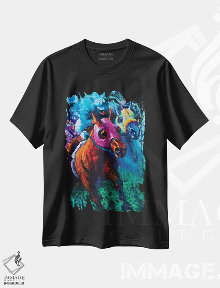 تیشرت مشکی طرح دار – تیشرت حیوانات ,خون های آبی اثر ماریون رز immage.ir
