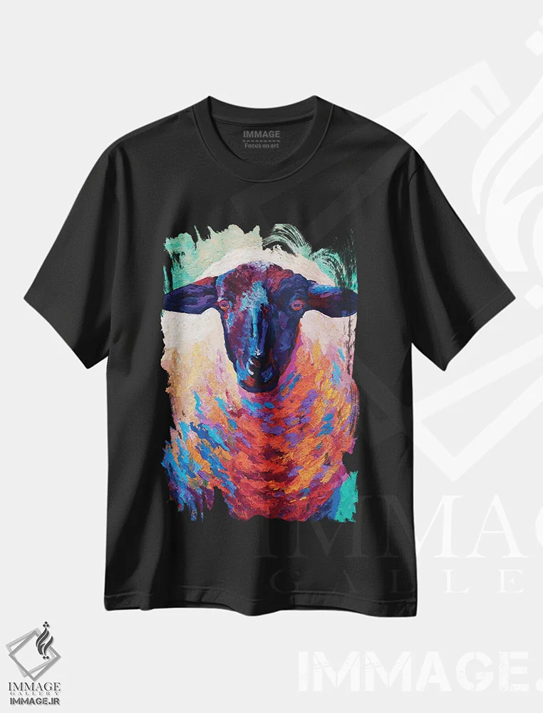 تیشرت مشکی طرح دار – تیشرت طبیعت ,میش سوفولک IV اثر ماریون رز فروشگاه ایماژ