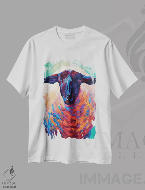 تیشرت سفید طرح دار – تیشرت طبیعت ,میش سوفولک IV اثر ماریون رز immage.ir