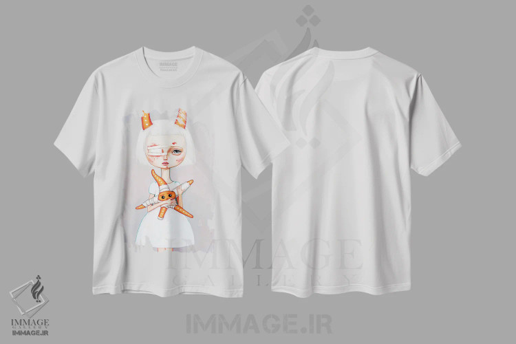 تیشرت سفید طرح دار – تیشرت طبیعت ,پرستار ستاره دریایی اثر ملانی شولتز immage.ir