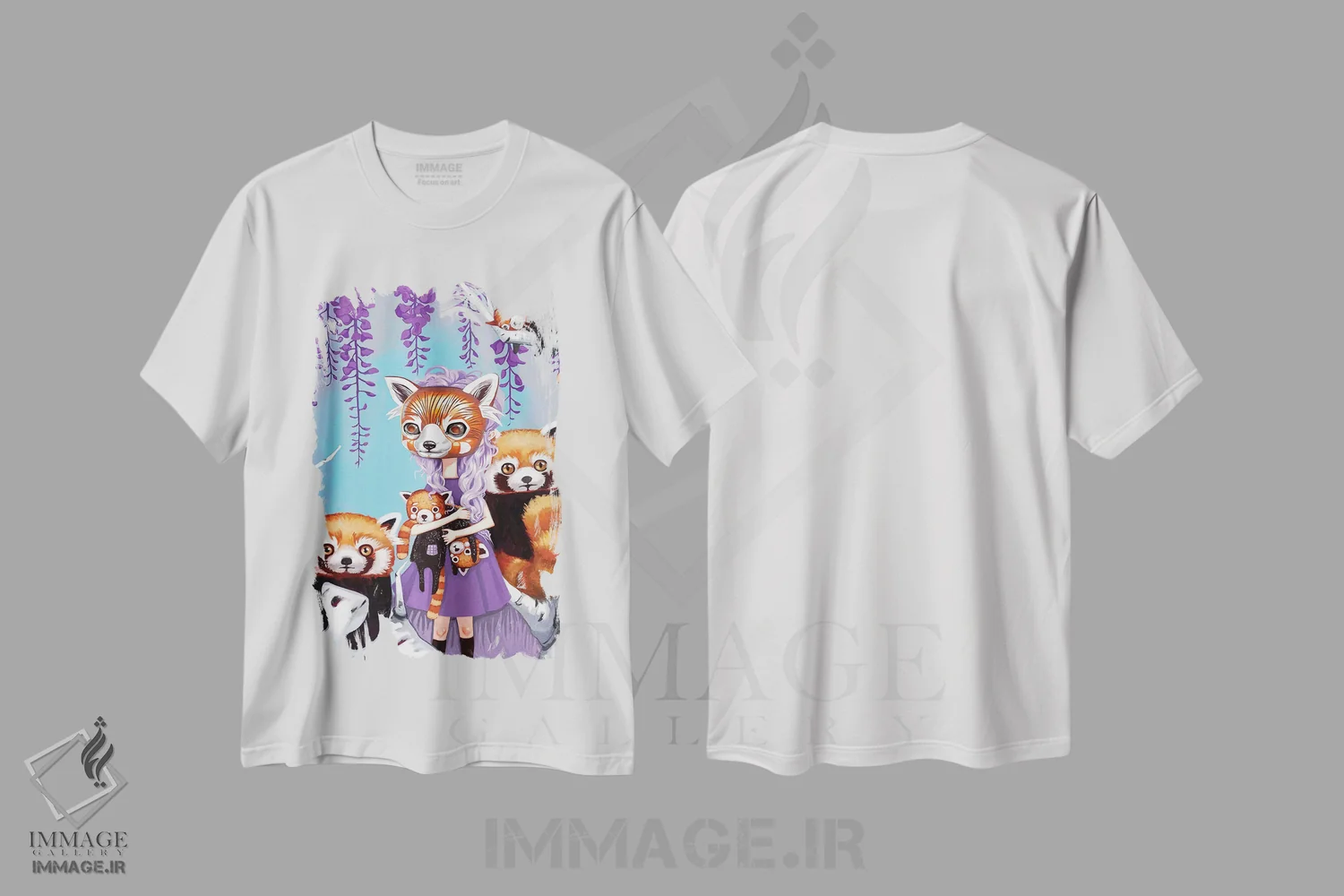 تیشرت سفید طرح دار – تیشرت حیوانات ,پاندای سرخ اثر ملانی شولتز فروشگاه ایماژ