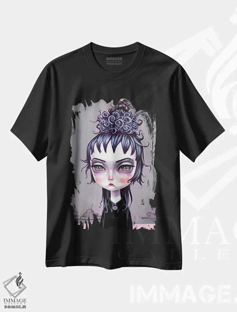 تیشرت مشکی طرح دار – تیشرت فانتزی ,لیدیا دیتز اثر ملانی شولتز فروشگاه ایماژ