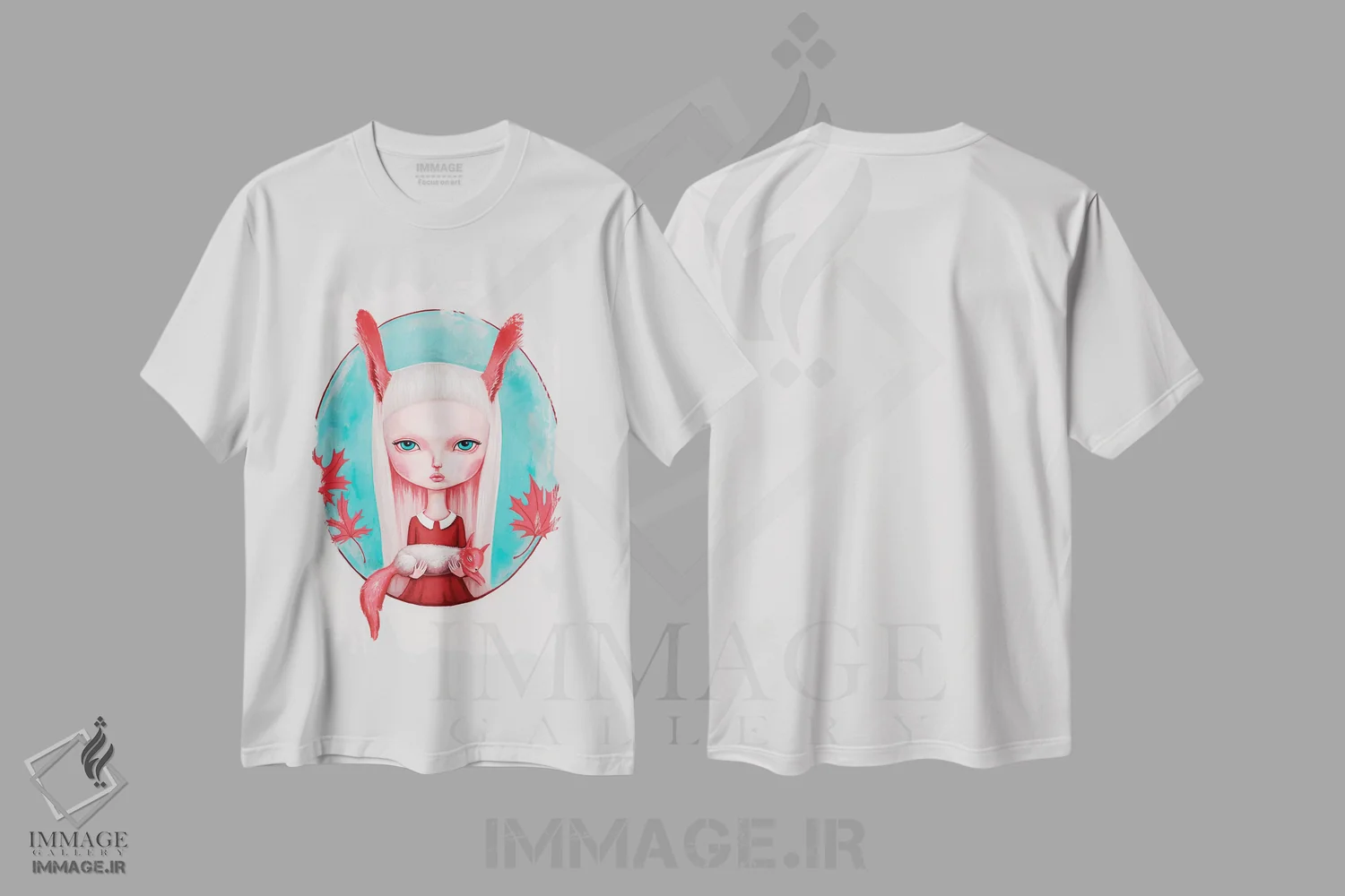 تیشرت سفید طرح دار – تیشرت هنری ,پاییز اثر ملانی شولتز فروشگاه ایماژ