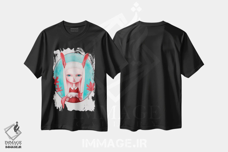 تیشرت مشکی طرح دار – تیشرت هنری ,پاییز اثر ملانی شولتز immage.ir