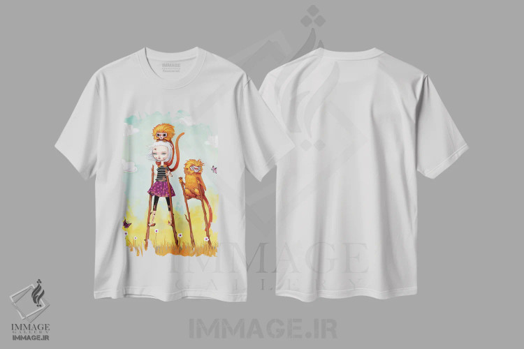 تیشرت سفید طرح دار – تیشرت فانتزی ,دختری در ماجراجویی اثر ملانی شولتز immage.ir