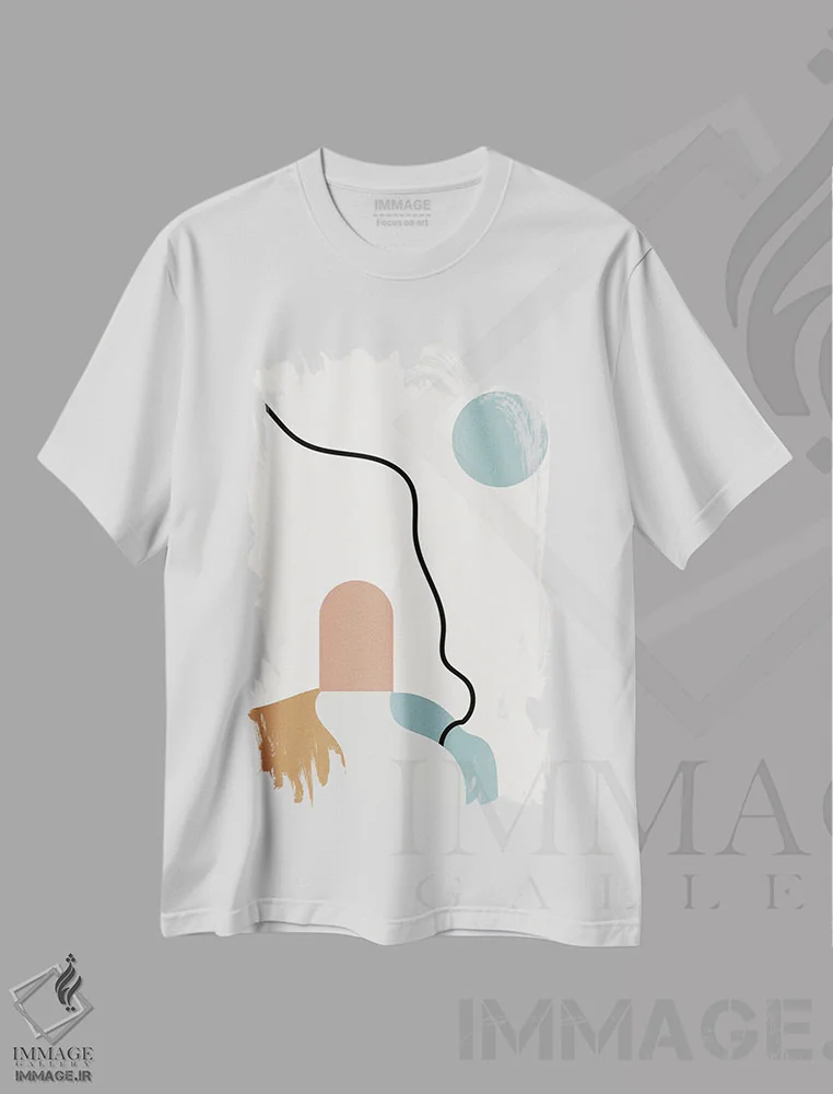 تیشرت سفید طرح دار – تیشرت بوهو ,جاده ای با سبک بوهو و خاک رس تِراکوتا اثر مامبو آرت استودیو immage.ir